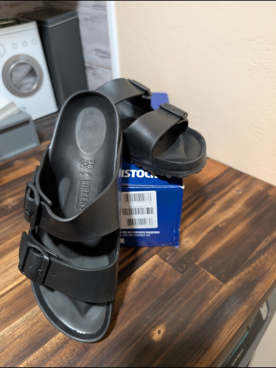 Birkenstock Shoes - Unisex Birkenstock Arizona EVA Waterproof Sandals Black (Size 38) L-7 M-5